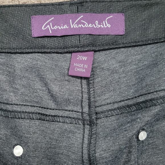 Gloria Vanderbilt Slim Fit stretch pants women's sz 20W gray herringbone comfort - Picture 4 of 11